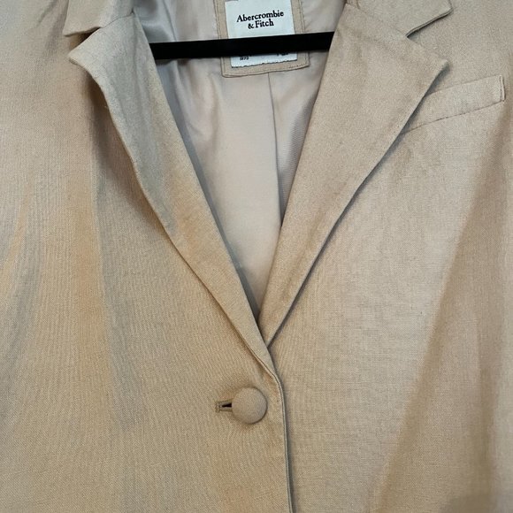 Linen cropped blazer - Picture 2 of 5